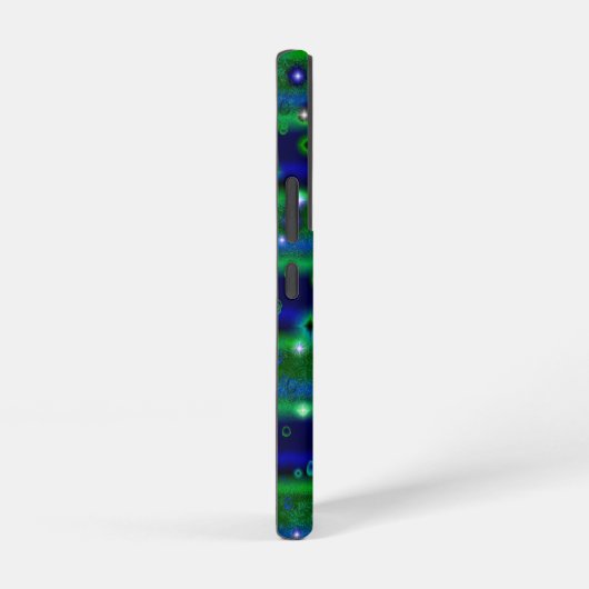 Coque Samsung Galaxy Bleu vert rayures avec étoiles et Raindrops (Côté droit)