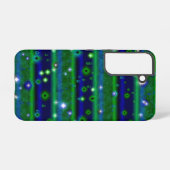 Coque Samsung Galaxy Bleu vert rayures avec étoiles et Raindrops (Verso Horizontal)