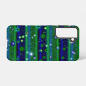 Coque Samsung Galaxy Bleu vert rayures avec étoiles et Raindrops (Verso Horizontal)