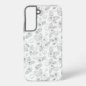 Coque Samsung Galaxy Bleuets en noir et blanc (Verso)