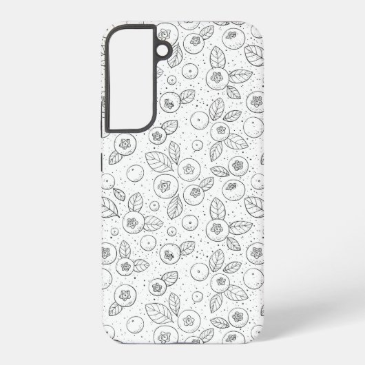 Coque Samsung Galaxy Bleuets en noir et blanc (Verso)