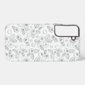 Coque Samsung Galaxy Bleuets en noir et blanc (Verso Horizontal)