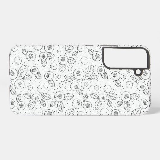 Coque Samsung Galaxy Bleuets en noir et blanc (Verso Horizontal)