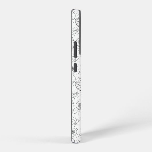 Coque Samsung Galaxy Bleuets en noir et blanc (Côté droit)