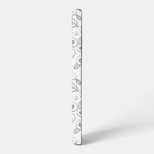 Coque Samsung Galaxy Bleuets en noir et blanc (Côté gauche)