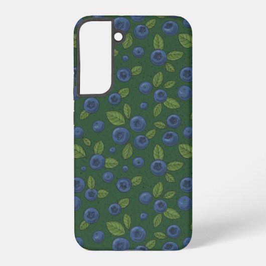 Coque Samsung Galaxy Bleus sur vert foncé (Verso)