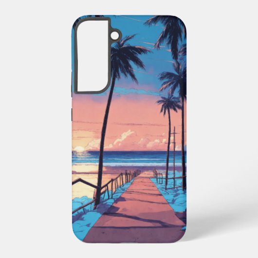 Coque Samsung Galaxy Bliss de coucher de soleil tropicale (Verso)