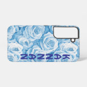 Coque Samsung Galaxy Blooms bleus sereins (Verso Horizontal)