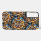 Coque Samsung Galaxy blue and gold fractal swirl (Verso Horizontal)