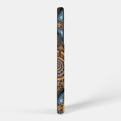 Coque Samsung Galaxy blue and gold fractal swirl (Côté droit)