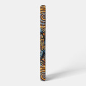 Coque Samsung Galaxy blue and gold fractal swirl (Côté gauche)