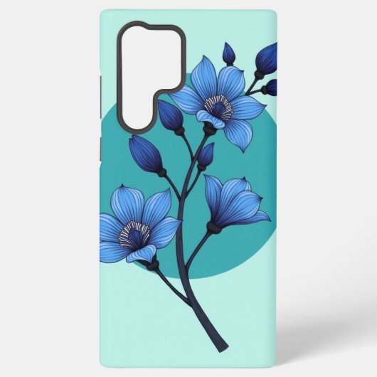 Coque Samsung Galaxy Blue Blossom Elegance" conception de boîtier télép (Verso)
