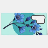 Coque Samsung Galaxy Blue Blossom Elegance" conception de boîtier télép (Verso Horizontal)