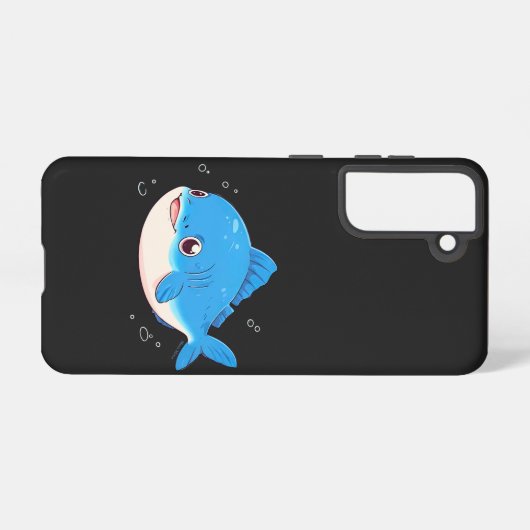 Coque Samsung Galaxy Blue Fish Drawing (Verso Horizontal)
