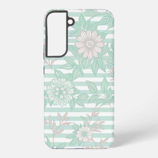 Coque Samsung Galaxy Blue Floral Minimalist (Verso)