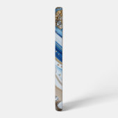 Coque Samsung Galaxy Blue Geode Gemstone with Gold Crystals – Luxury (Côté gauche)