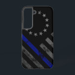 Coque Samsung Galaxy Blue Line Vintage American Flag<br><div class="desc">Show Your Support for Our First Responders with Our Themed Phone Cases. Police,  Fire And Rescue,  and EMT Available!</div>