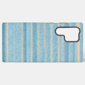 Coque Samsung Galaxy Blue Patchwork Stripe Phone Case (Verso Horizontal)