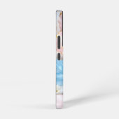 Coque Samsung Galaxy Blue Pink Petal Gold Edge (Côté droit)