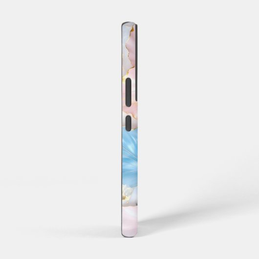 Coque Samsung Galaxy Blue Pink Petal Gold Edge (Côté droit)