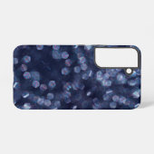 Coque Samsung Galaxy Blue Sparkle Bokeh Lights (Verso Horizontal)