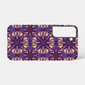 Coque Samsung Galaxy Boho Blossom : Motif Floral Artistique Violet (Verso Horizontal)