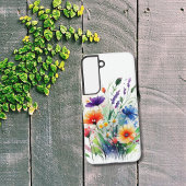 Coque Samsung Galaxy Boho Fleurs sauvages violet bleu jaune oranger Fle