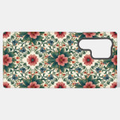 Coque Samsung Galaxy Boho Flower Magic - dans les tons vert et rose (Verso Horizontal)