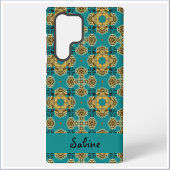 Coque Samsung Galaxy Boho Moroccan Tile Blue and Gold