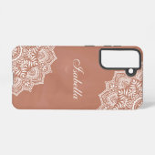 Coque Samsung Galaxy Boho Terracotta Mandala Nom personnalisé (Verso Horizontal)