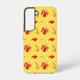 Coque Samsung Galaxy boîte de cadeau de Noël chapeau de Père Noël canne