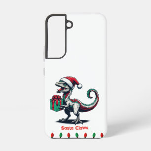 Coque Samsung Galaxy Boîte téléphonique Cute Dinosaur Santa Hat