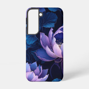 Coque Samsung Galaxy Boîtier de téléphone bleu violet Lotus Dark Flork