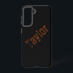 Coque Samsung Galaxy Boîtier de téléphone de nom en relief (noir et rou<br><div class="desc">Pour ceux qui aiment un look vintage et rouillé... Un simple arrière - plan noir aux couleurs rouilles, aux lettres pénibles... personnalisé avec un nom spécial... Super petite idée cadeau... surtout pour les gars... pour anniversaires, fêtes, Fête des pères, vacances et plus... ou ajouter une touche de charme vintage à...</div>