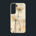 Coque Samsung Galaxy Boîtier de téléphone en fibre de soleil<br><div class="desc">Une fleur solitaire prend la lumière de l'aube,  illustrée dans un style épuré et minimaliste qui rayonne de charme et d'élégance tranquille.</div>