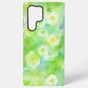Coque Samsung Galaxy Boîtier de téléphone floral vert et jaune