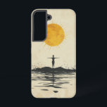 Coque Samsung Galaxy Boîtier téléphonique de réflexion solstice<br><div class="desc">Un soleil solitaire se reflète sur les eaux calmes dans une scène minimale qui évoque le calme et l'introspection douce.</div>
