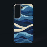 Coque Samsung Galaxy Boîtier téléphonique des couches océaniques Abstra<br><div class="desc">Un motif rythmé des vagues océaniques coule dans des teintes bleues superposées,  créant une interprétation audacieuse et moderne du mouvement de la mer.</div>