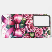 Coque Samsung Galaxy : Boîtier téléphonique Roses et Rubans roses (Verso Horizontal)