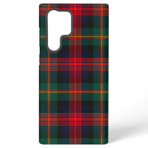 Boîtier téléphonique rouge, vert et bleu Tartan