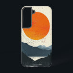 Coque Samsung Galaxy Boîtier téléphonique Silhouette Amber Ridge<br><div class="desc">Une silhouette pointue des crêtes du désert éclaire contre un soleil d'ambre éblouissant,  créant un design audacieux et captivant au coucher du soleil.</div>