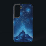 Coque Samsung Galaxy Boîtier téléphonique Starry Mountainscape<br><div class="desc">Un ciel de nuit cosmique surplombe des pics montagneux pointus,  parfait pour les stargazers et les rêveurs.</div>