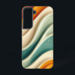Coque Samsung Galaxy Boîtier téléphonique Terra Waves<br><div class="desc">Un motif vague apaisant dans les tons terreux orange,  beige et turquoise,  apportant calme flux et équilibre à votre téléphone Android.</div>