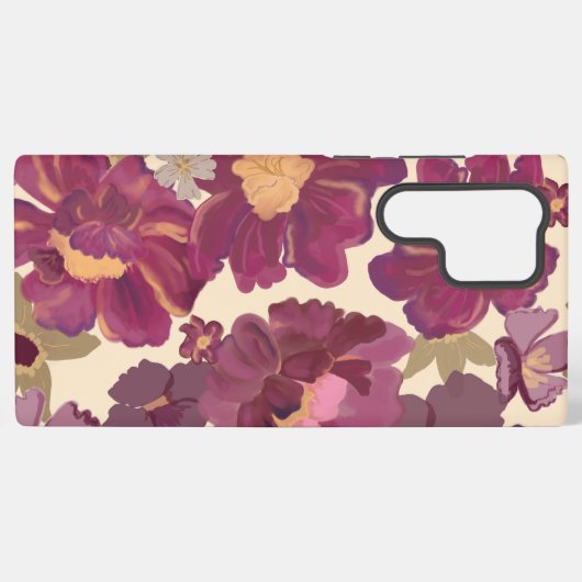 Coque Samsung Galaxy Boîtier téléphonique violet fleuri (Verso Horizontal)