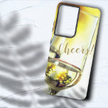 Coque Samsung Galaxy Bokeh Golden Bokeh Blanc Verre<br><div class="desc">Cette élégante étagère téléphonique est ornée d'un verre à vin blanc et d'un arrière - plan de livre doré. Personnalisez le texte,  supprimez le texte ou modifiez-le à l'aide de l'outil de conception pour sélectionner un style de police,  une taille ou une couleur que vous souhaitez.</div>