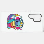 Coque Samsung Galaxy Bon dragon avec écouteurs écoutant de la musique. (Verso Horizontal)