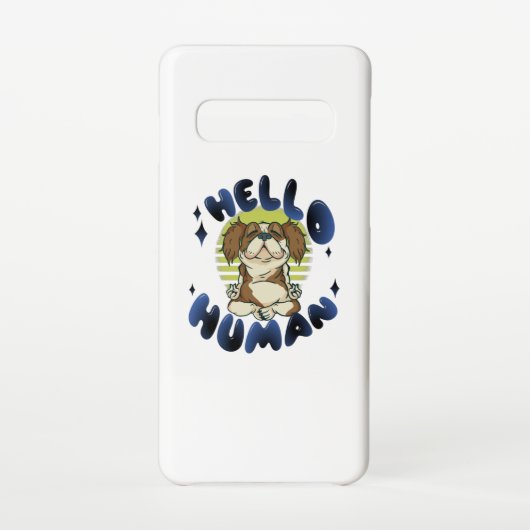 Coque Samsung Galaxy Bonjour humain Méditer chien de yoga (Dos)