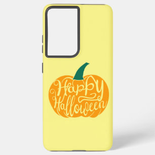 Coque Samsung Galaxy Bonne lettre Halloween sur citrouille sculpté