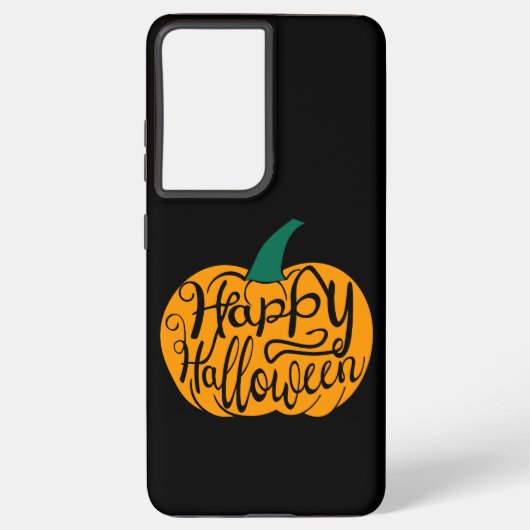Coque Samsung Galaxy Bonne lettre Halloween sur citrouille sculpté (Verso)