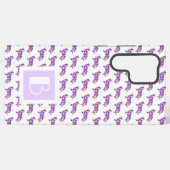 Coque Samsung Galaxy Bordure Collie Chien mignon violet Silhouette Mono (Verso Horizontal)